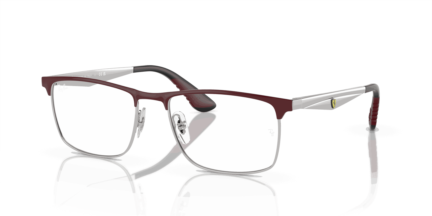 [Clear Lenses, Polished Dark Red On Silver Frame]
