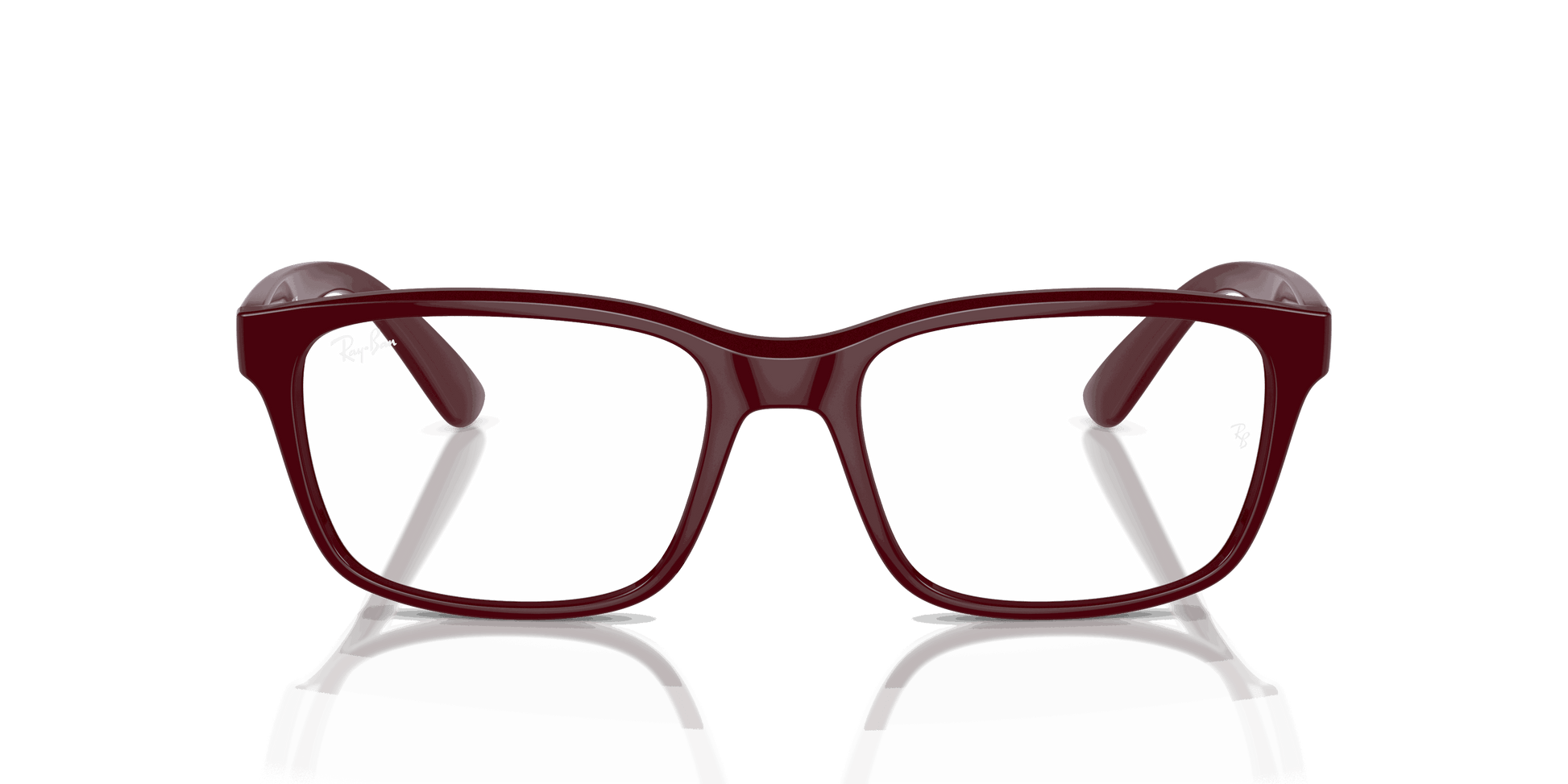 [Clear Lenses, Polished Dark Red Frame]