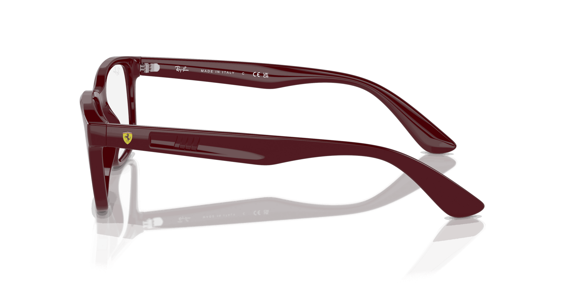 [Clear Lenses, Polished Dark Red Frame]