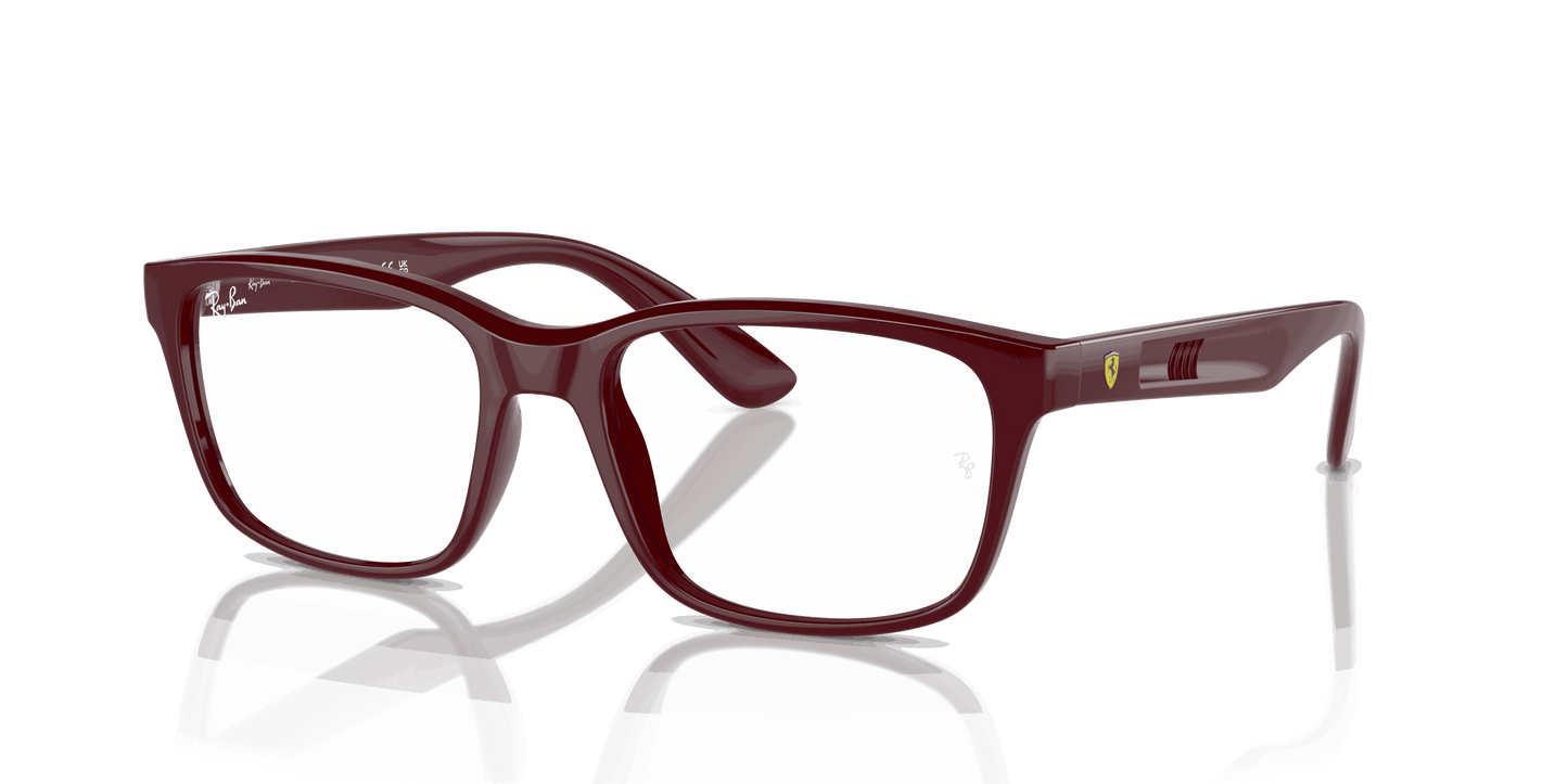 [Clear Lenses, Polished Dark Red Frame]