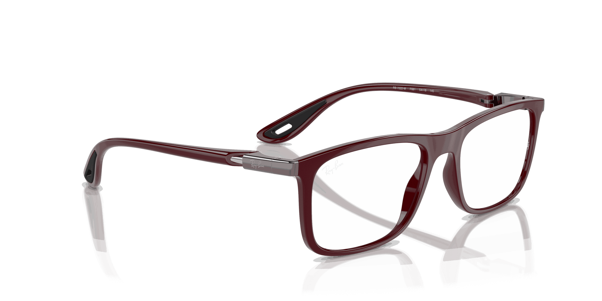 [Clear Lenses, Polished Dark Red Frame]