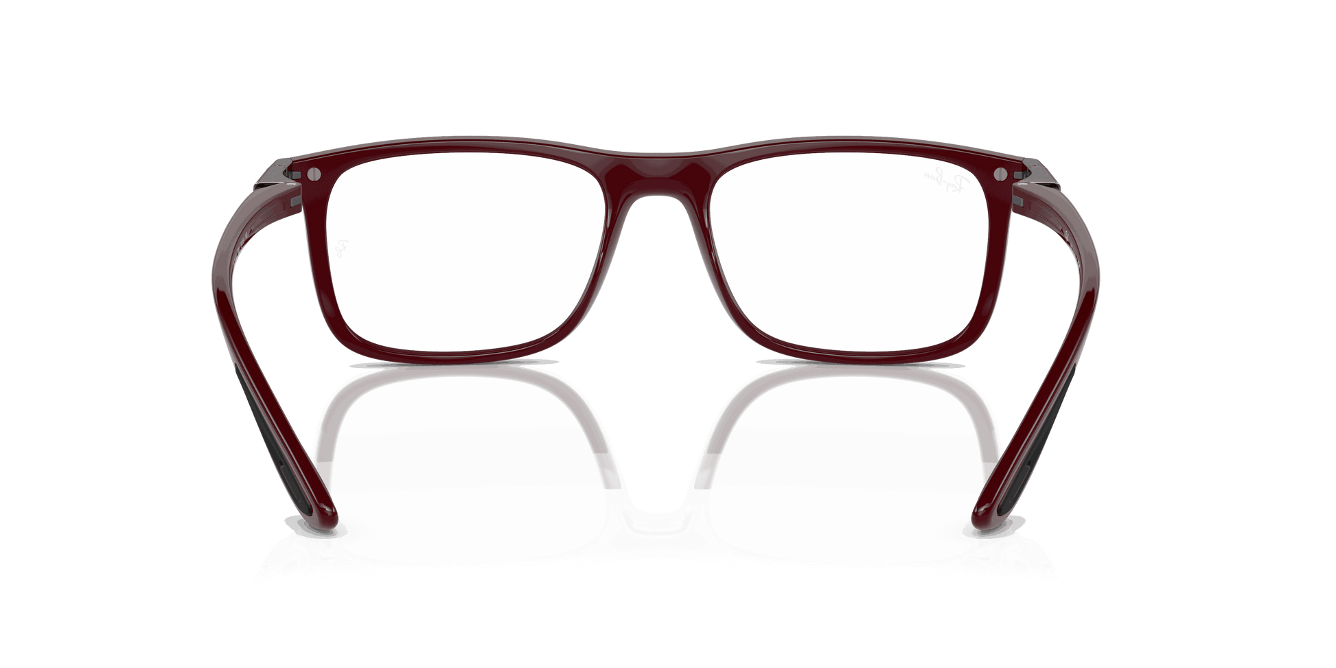 [Clear Lenses, Polished Dark Red Frame]