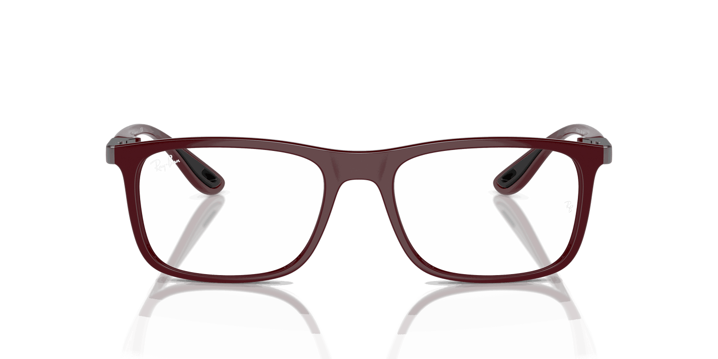 [Clear Lenses, Polished Dark Red Frame]