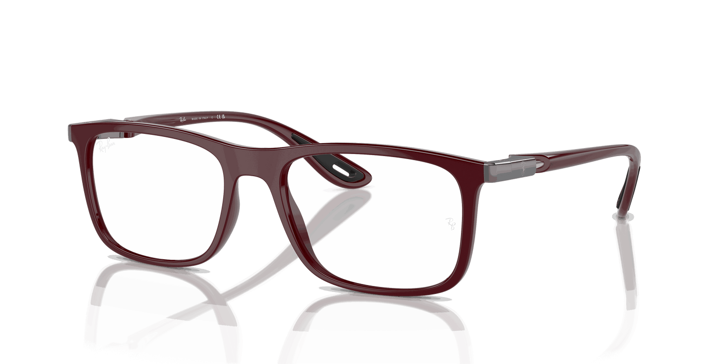 [Clear Lenses, Polished Dark Red Frame]