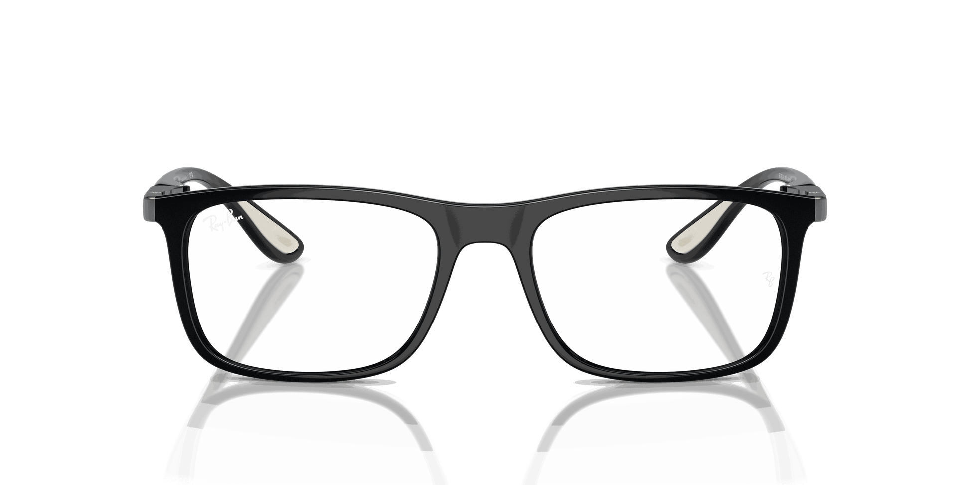 [Clear Lenses, Polished Black Frame]