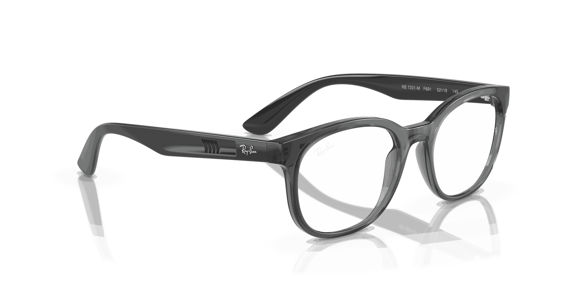 [Demo Lens Lenses, Polished Transparent Grey Frame]