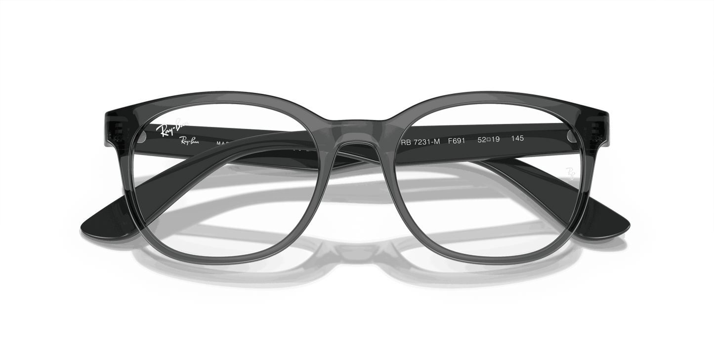 [Demo Lens Lenses, Polished Transparent Grey Frame]