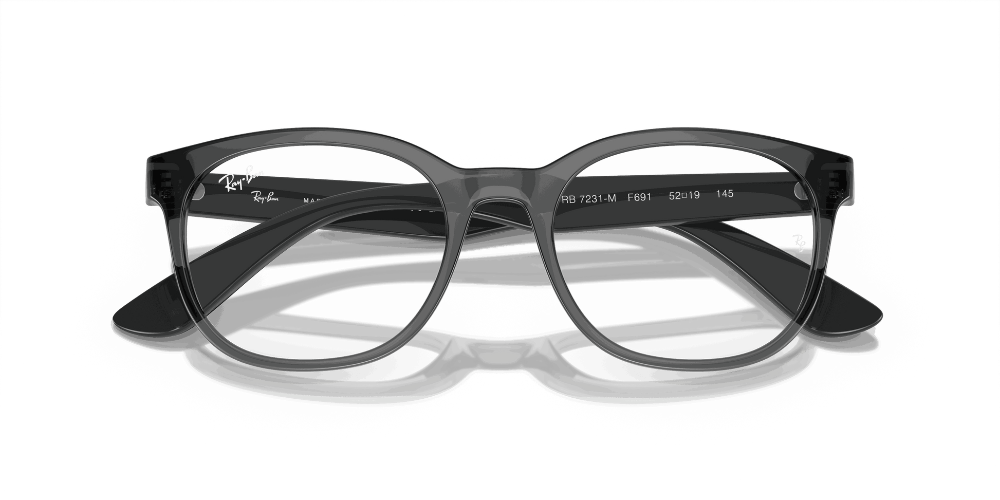 [Demo Lens Lenses, Polished Transparent Grey Frame]