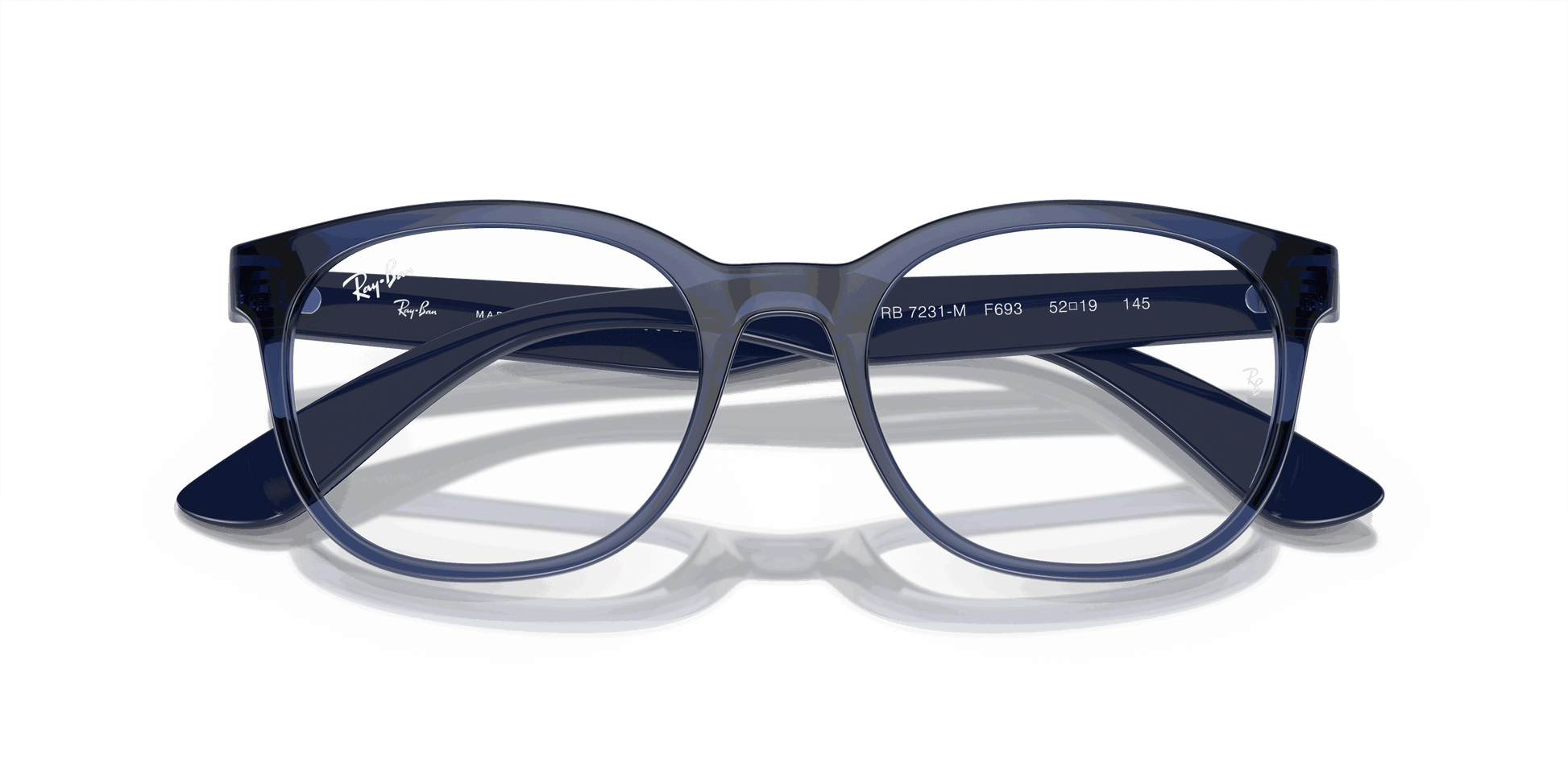 [Demo Lens Lenses, Polished Transparent Blue Frame]