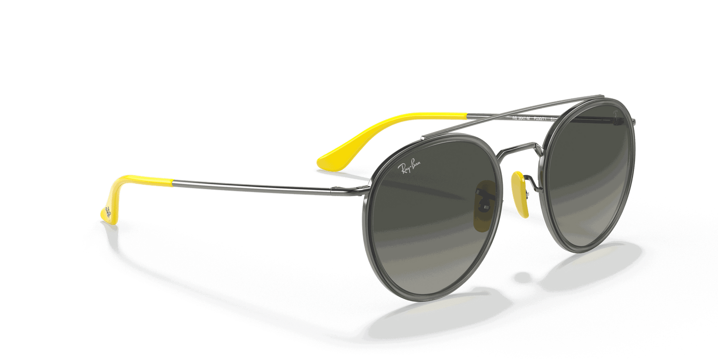 [Grey Gradient Lenses, Polished Gunmetal Frame]