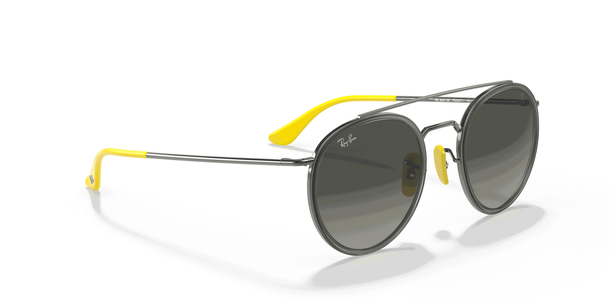 [Grey Gradient Lenses, Polished Gunmetal Frame]