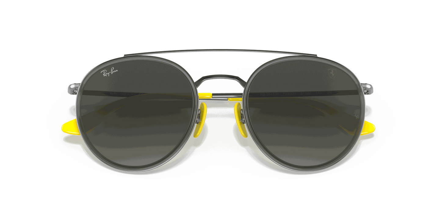 [Grey Gradient Lenses, Polished Gunmetal Frame]