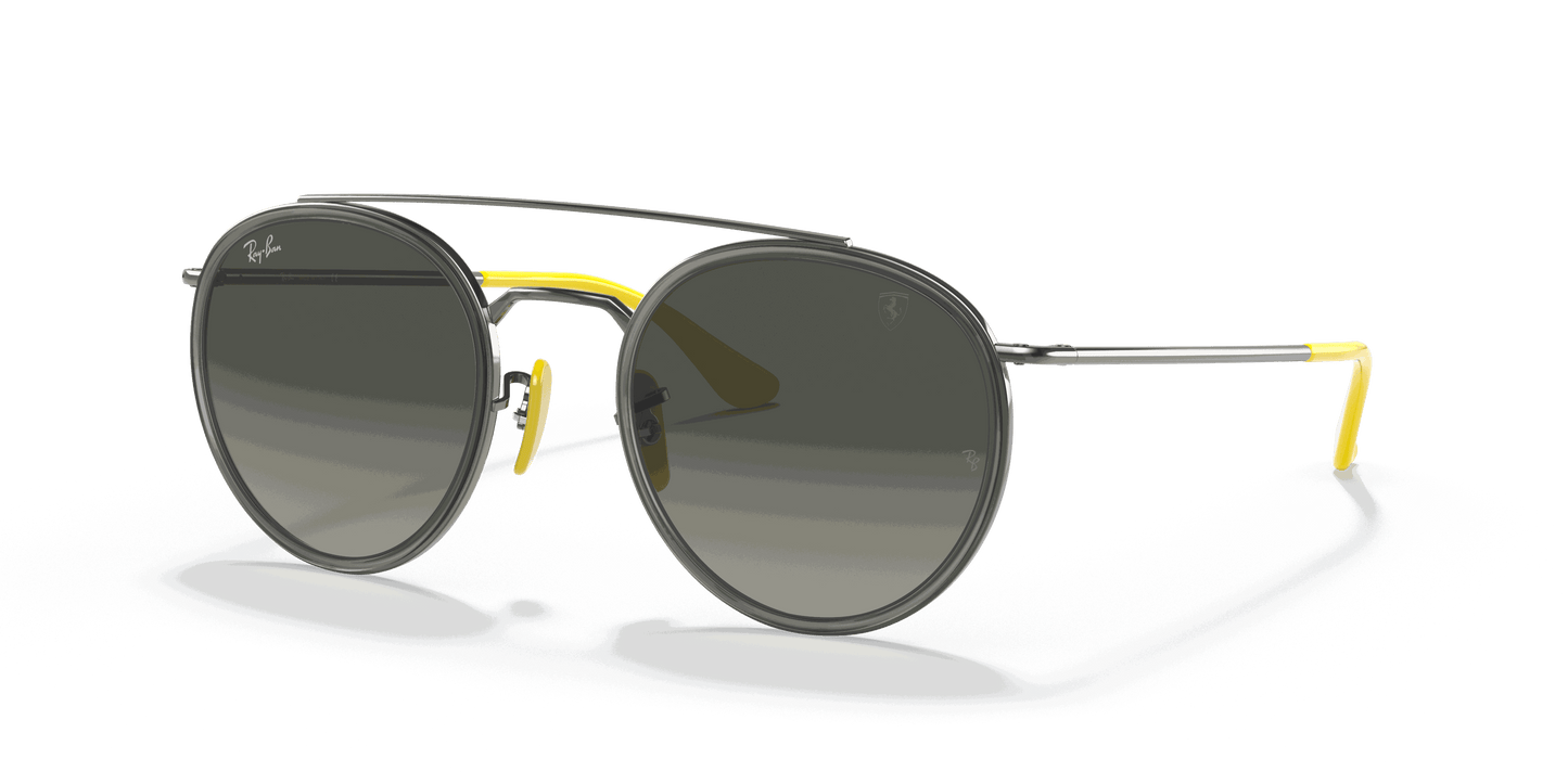 [Grey Gradient Lenses, Polished Gunmetal Frame]