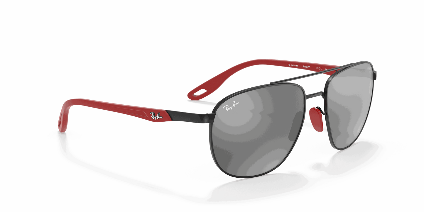 [Grey Mirror Silver Lenses, Matte Black Frame]