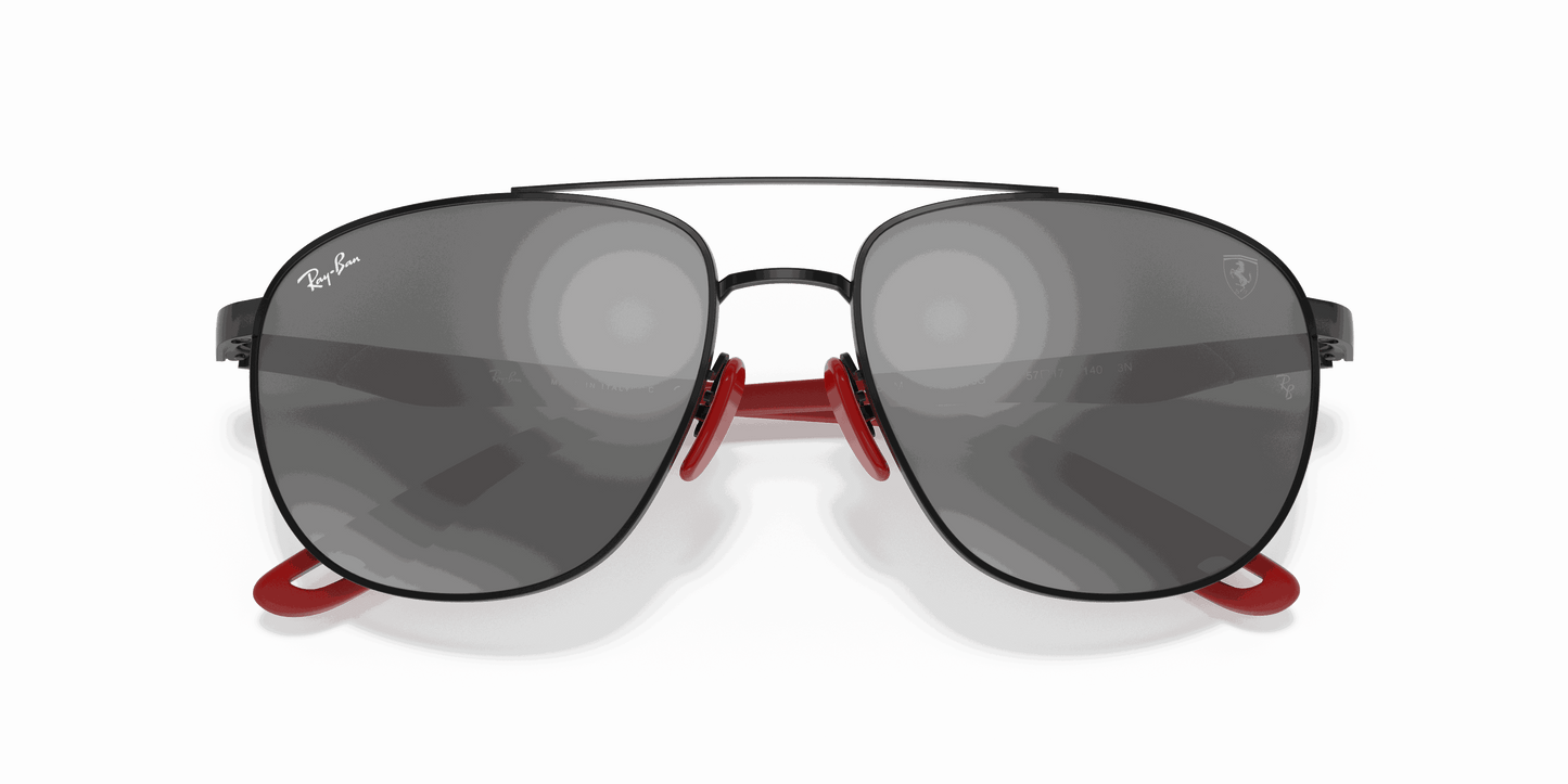 [Grey Mirror Silver Lenses, Matte Black Frame]