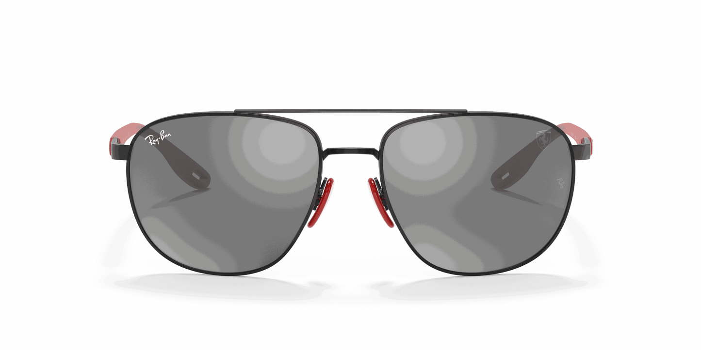 [Grey Mirror Silver Lenses, Matte Black Frame]
