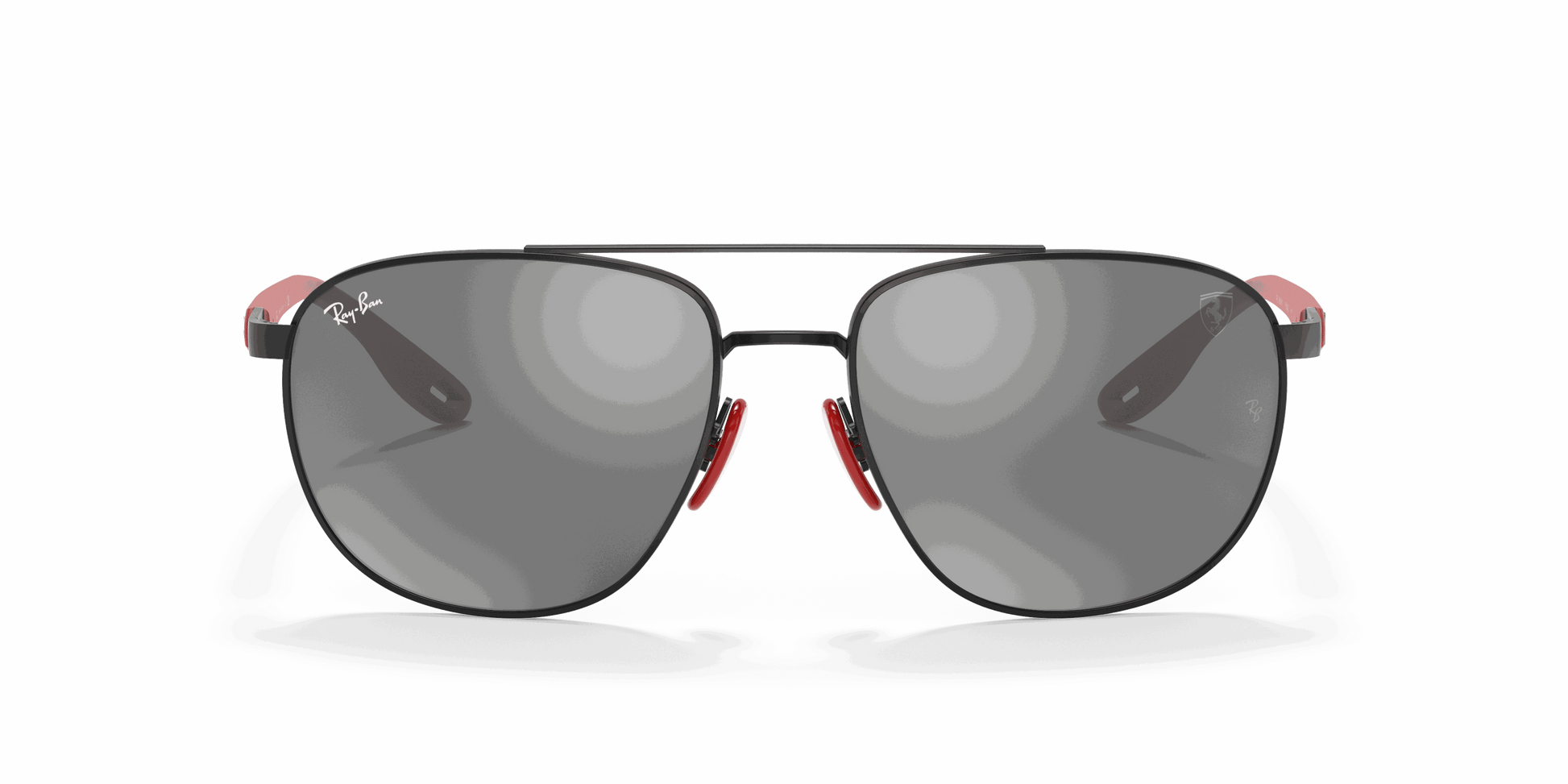 [Grey Mirror Silver Lenses, Matte Black Frame]