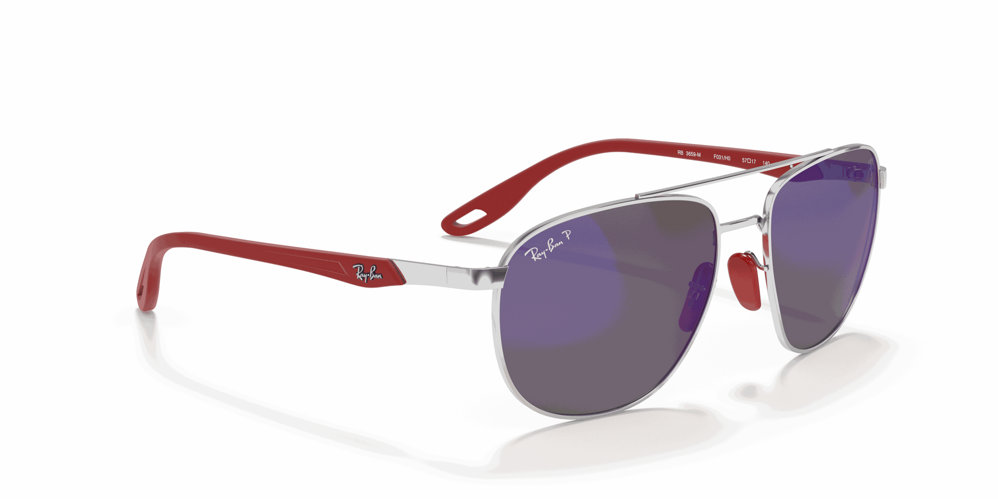 [Blue Lenses, Polished Silver Frame]