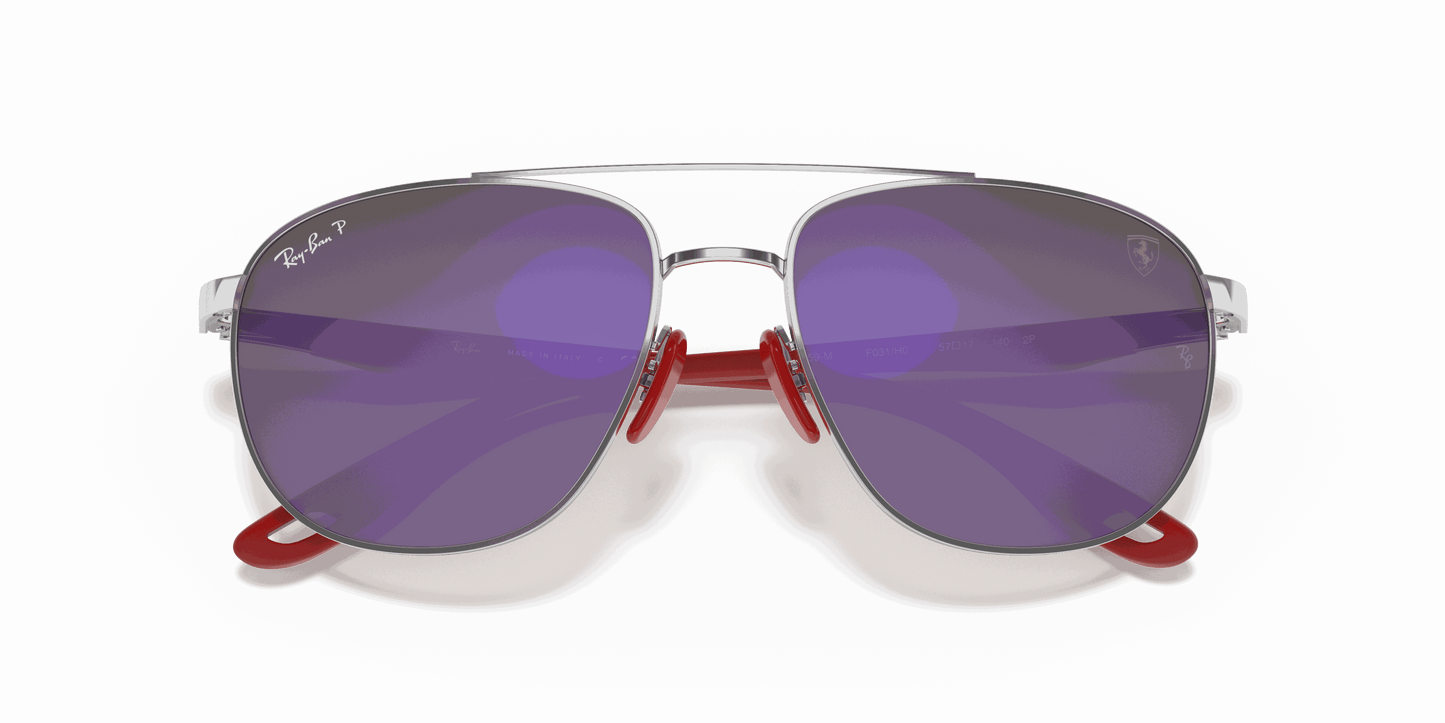 [Blue Lenses, Polished Silver Frame]