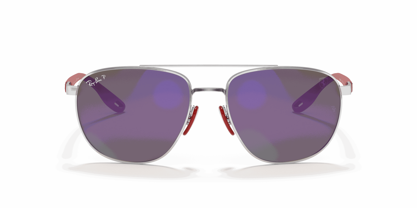 [Blue Lenses, Polished Silver Frame]
