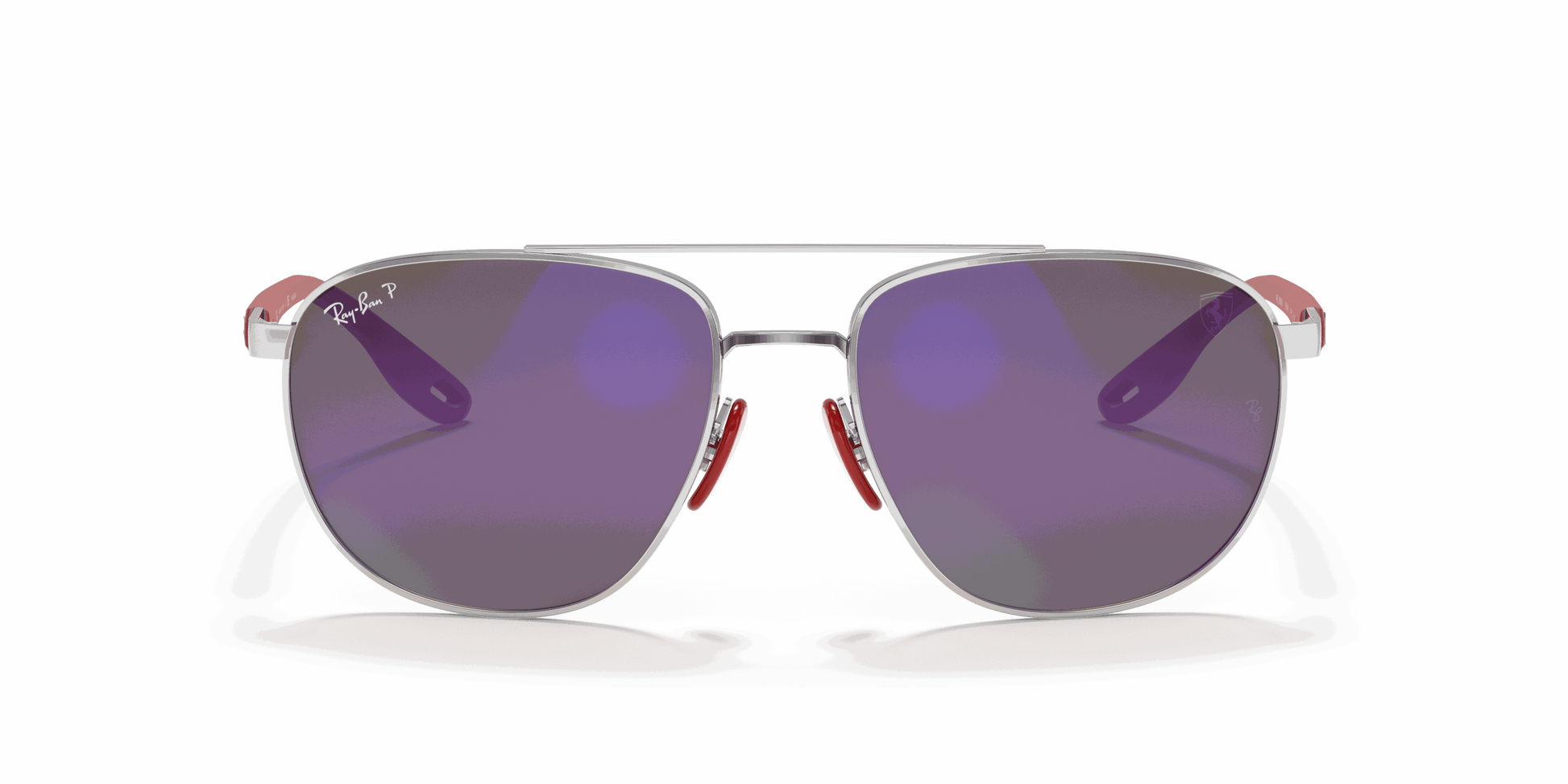[Blue Lenses, Polished Silver Frame]