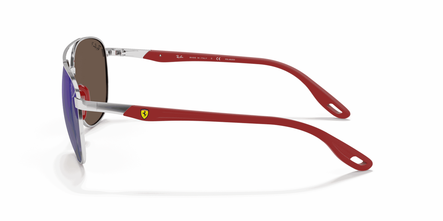 [Blue Lenses, Polished Silver Frame]