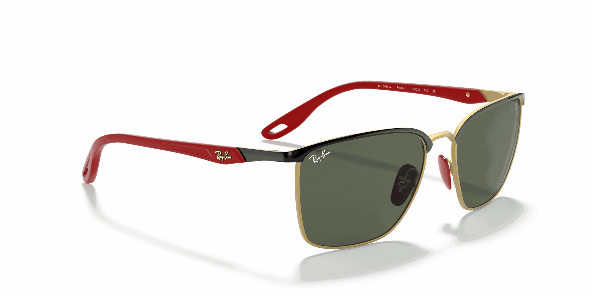 [Green Classic Lenses, Polished Black On Gold Frame]