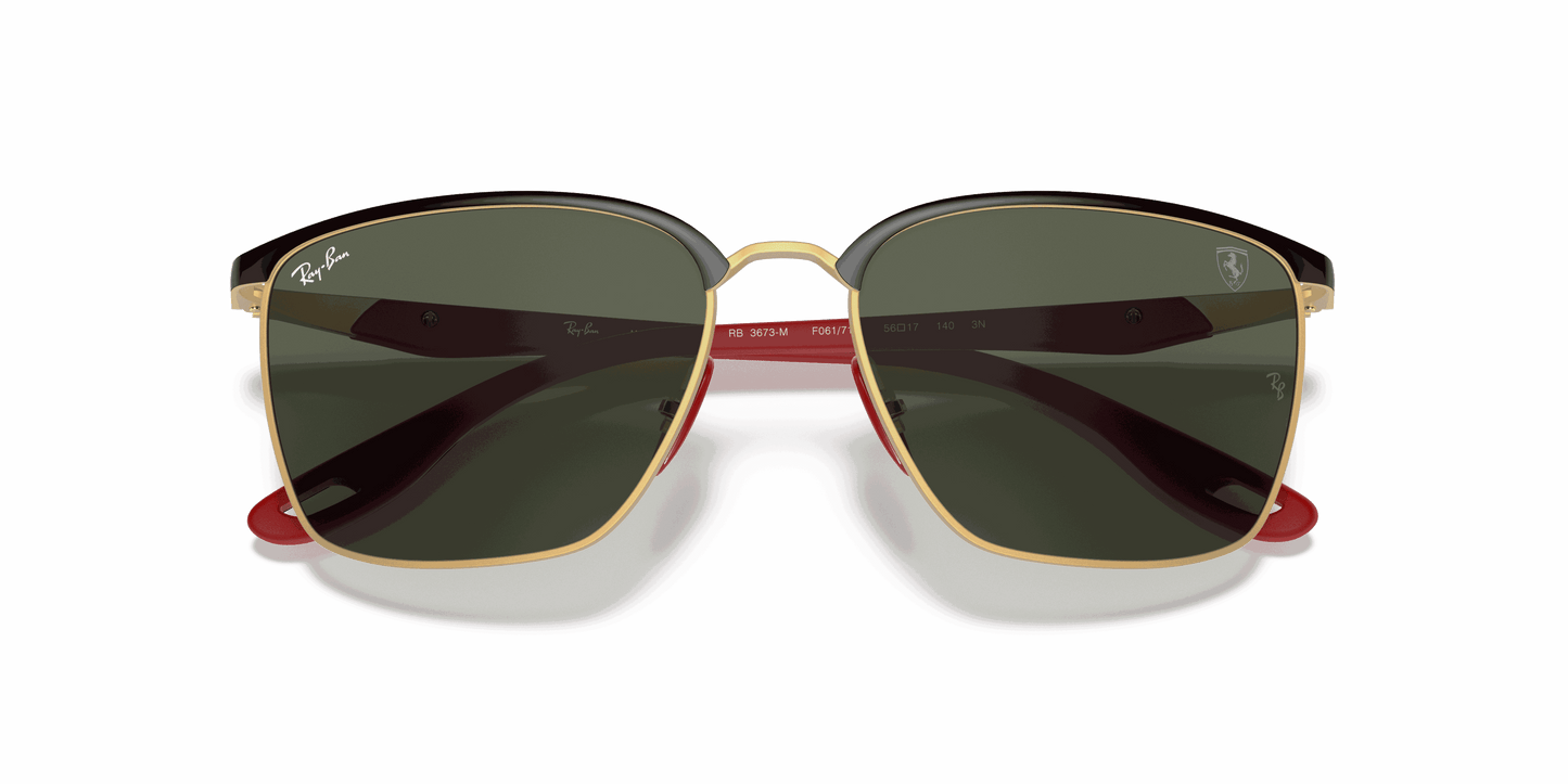 [Green Classic Lenses, Polished Black On Gold Frame]
