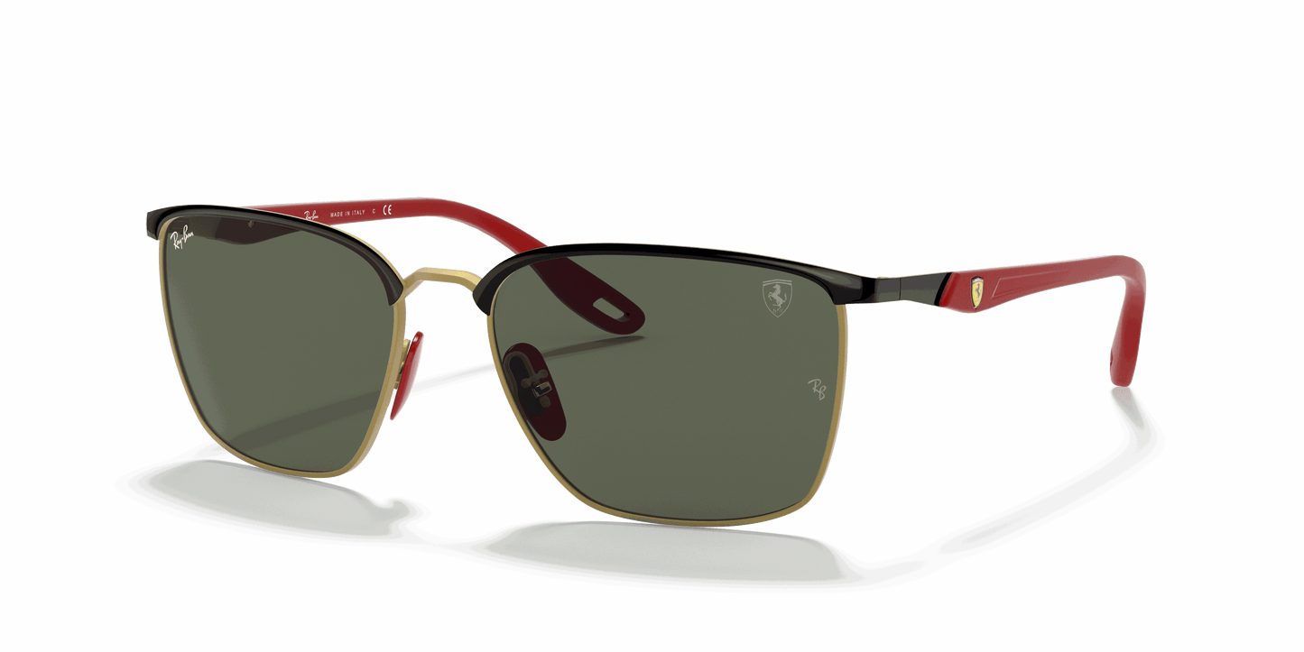 [Green Classic Lenses, Polished Black On Gold Frame]