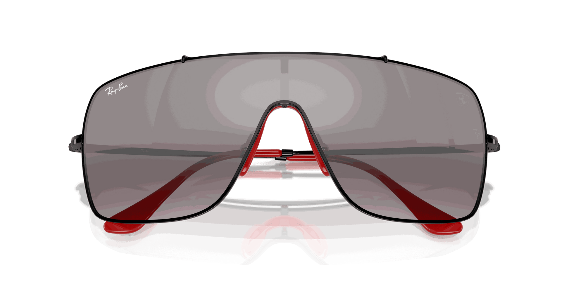 [Violet Mirror Gradient Silver Lenses, Polished Black Frame]
