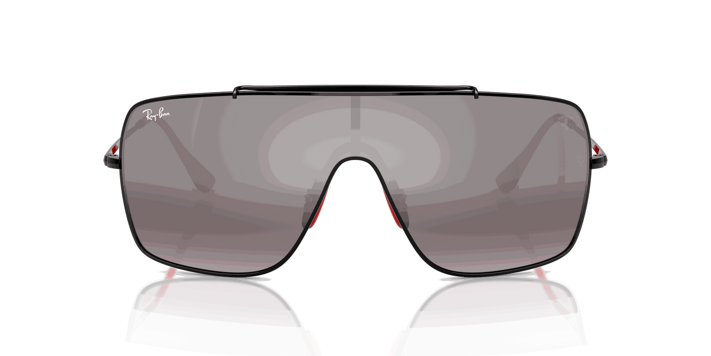 [Violet Mirror Gradient Silver Lenses, Polished Black Frame]