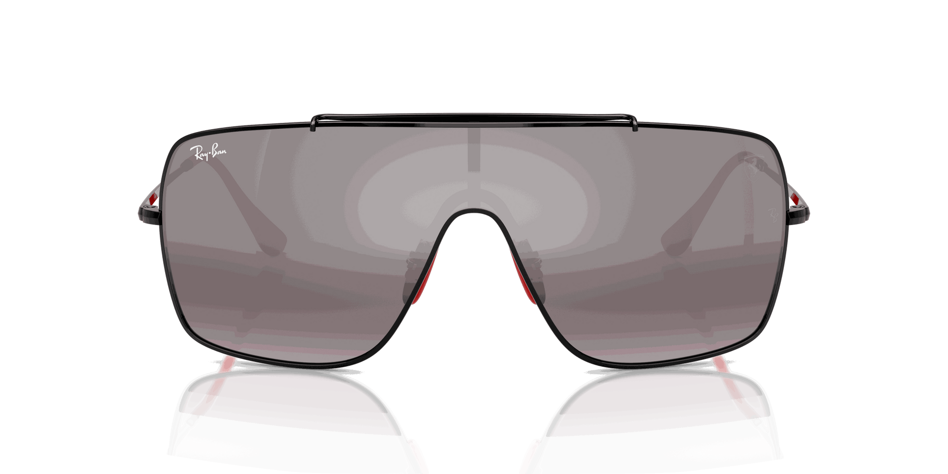 [Violet Mirror Gradient Silver Lenses, Polished Black Frame]