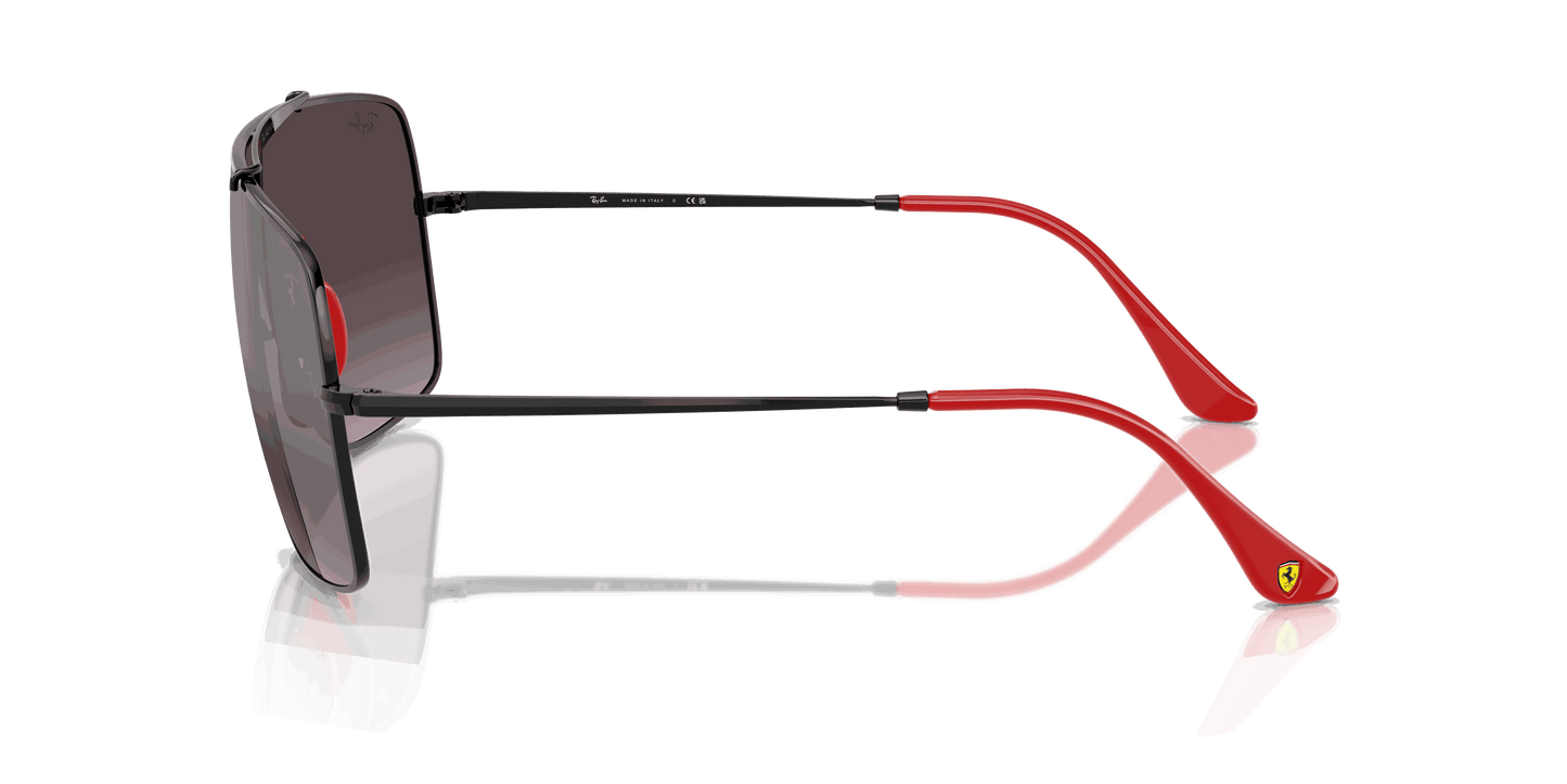 [Violet Mirror Gradient Silver Lenses, Polished Black Frame]
