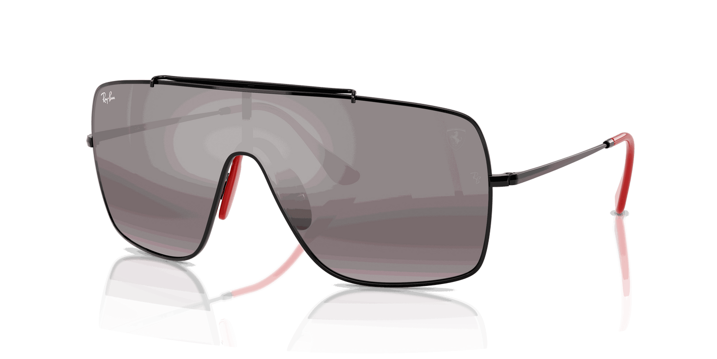 [Violet Mirror Gradient Silver Lenses, Polished Black Frame]