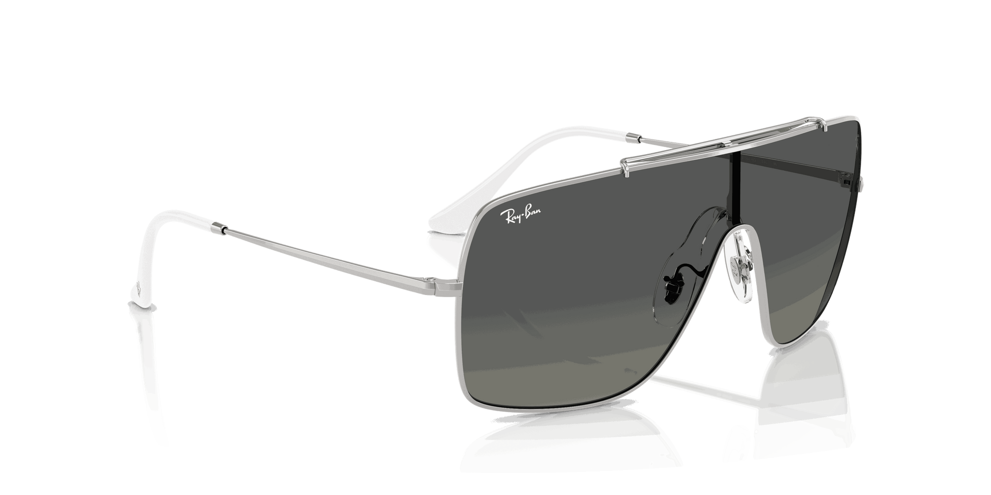[Gradient Grey Lenses, Polished Silver Frame]