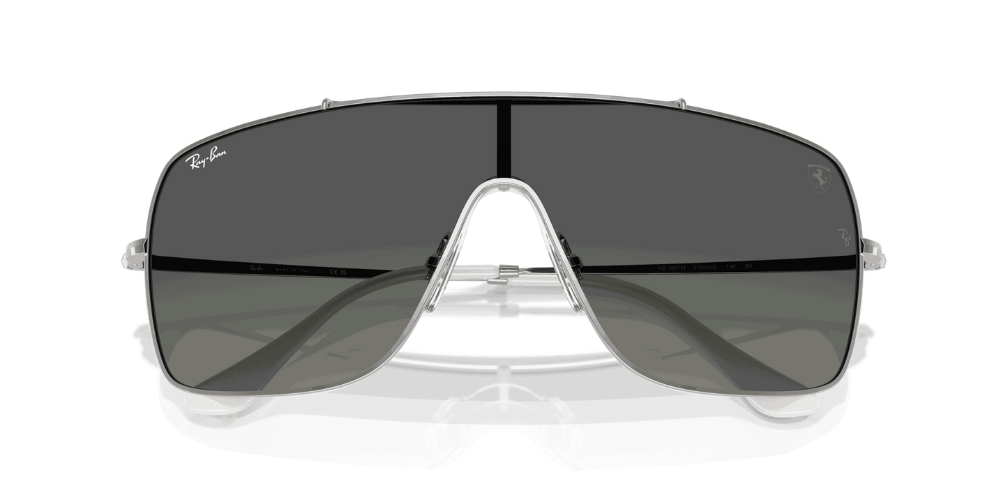 [Gradient Grey Lenses, Polished Silver Frame]