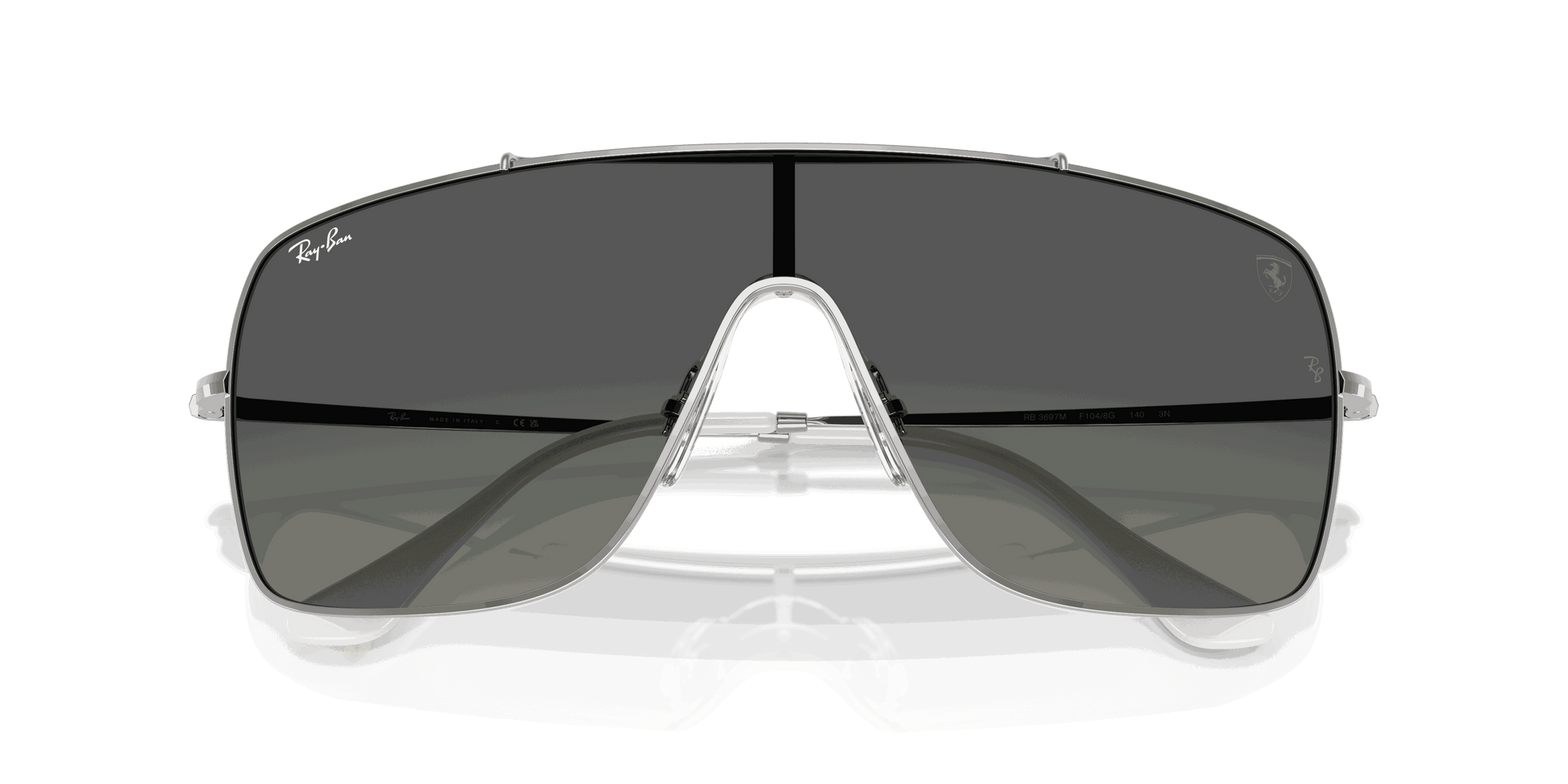 [Gradient Grey Lenses, Polished Silver Frame]