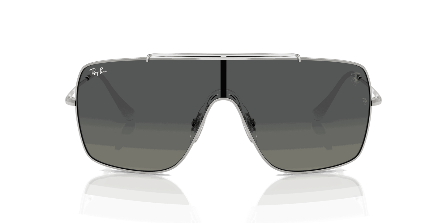 [Gradient Grey Lenses, Polished Silver Frame]