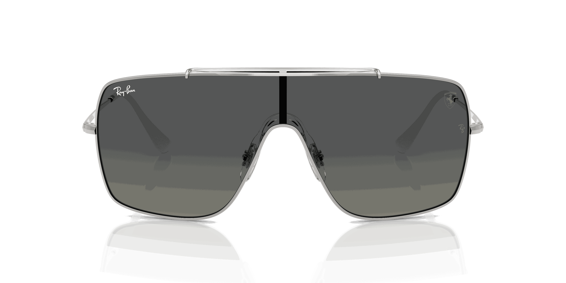 [Gradient Grey Lenses, Polished Silver Frame]