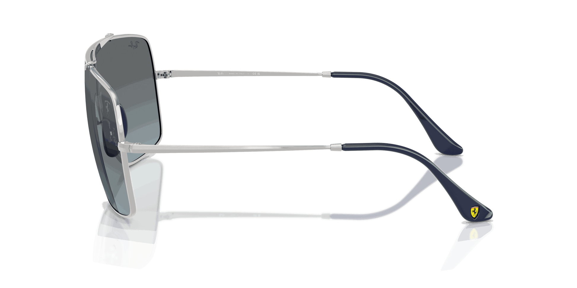 [Blue Mirror Gradient Silver Lenses, Polished Silver Frame]