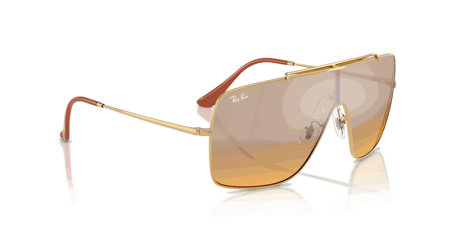[Orange Mirror Gradient Silver Lenses, Polished Arista Gold Frame]