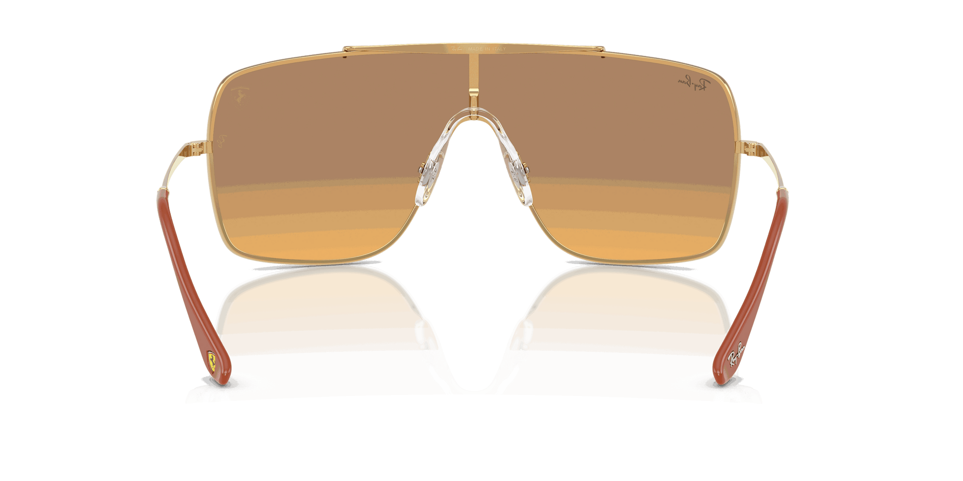 [Orange Mirror Gradient Silver Lenses, Polished Arista Gold Frame]