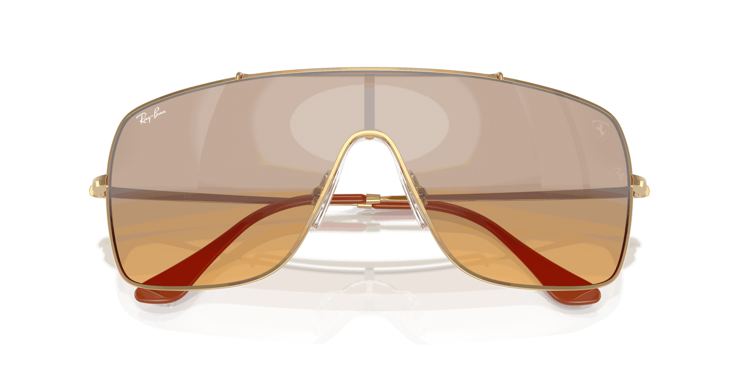 [Orange Mirror Gradient Silver Lenses, Polished Arista Gold Frame]