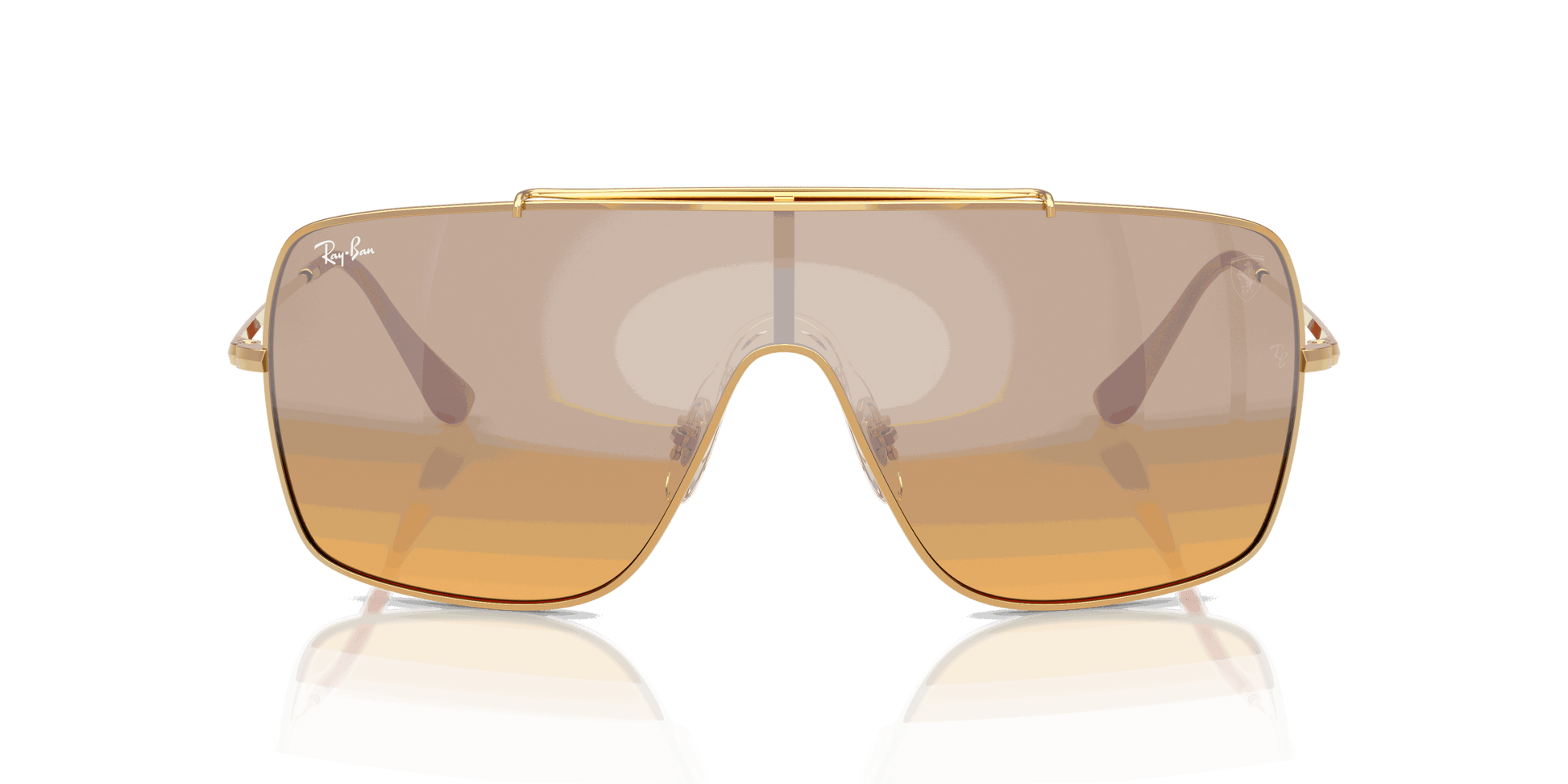 [Orange Mirror Gradient Silver Lenses, Polished Arista Gold Frame]
