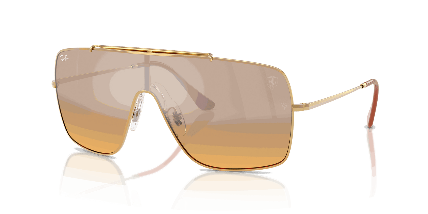 [Orange Mirror Gradient Silver Lenses, Polished Arista Gold Frame]