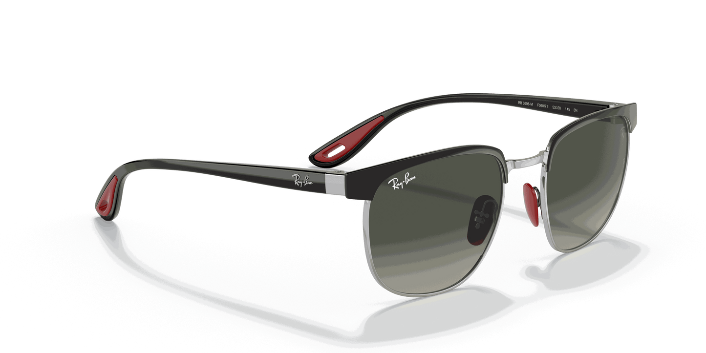 [Grey Gradient Lenses, Polished Black On Silver Frame]
