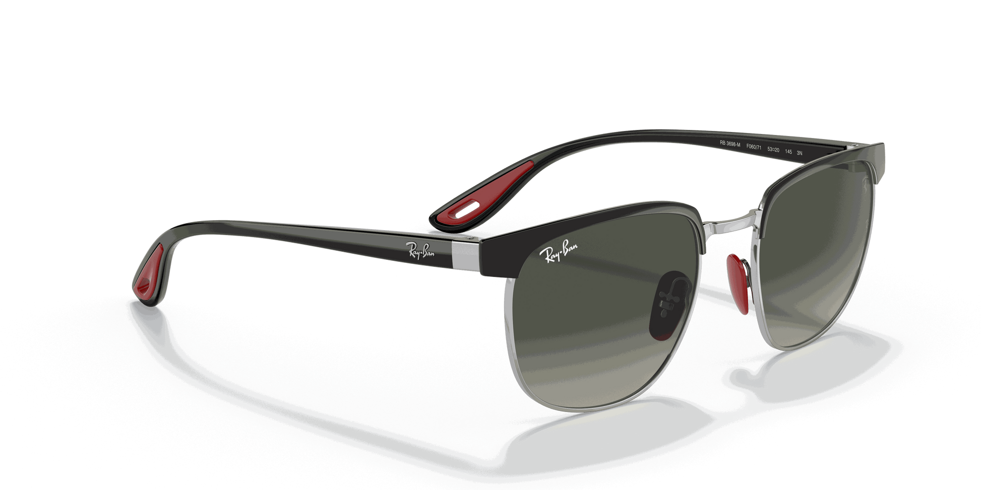 [Grey Gradient Lenses, Polished Black On Silver Frame]