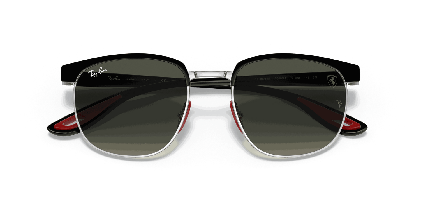 [Grey Gradient Lenses, Polished Black On Silver Frame]