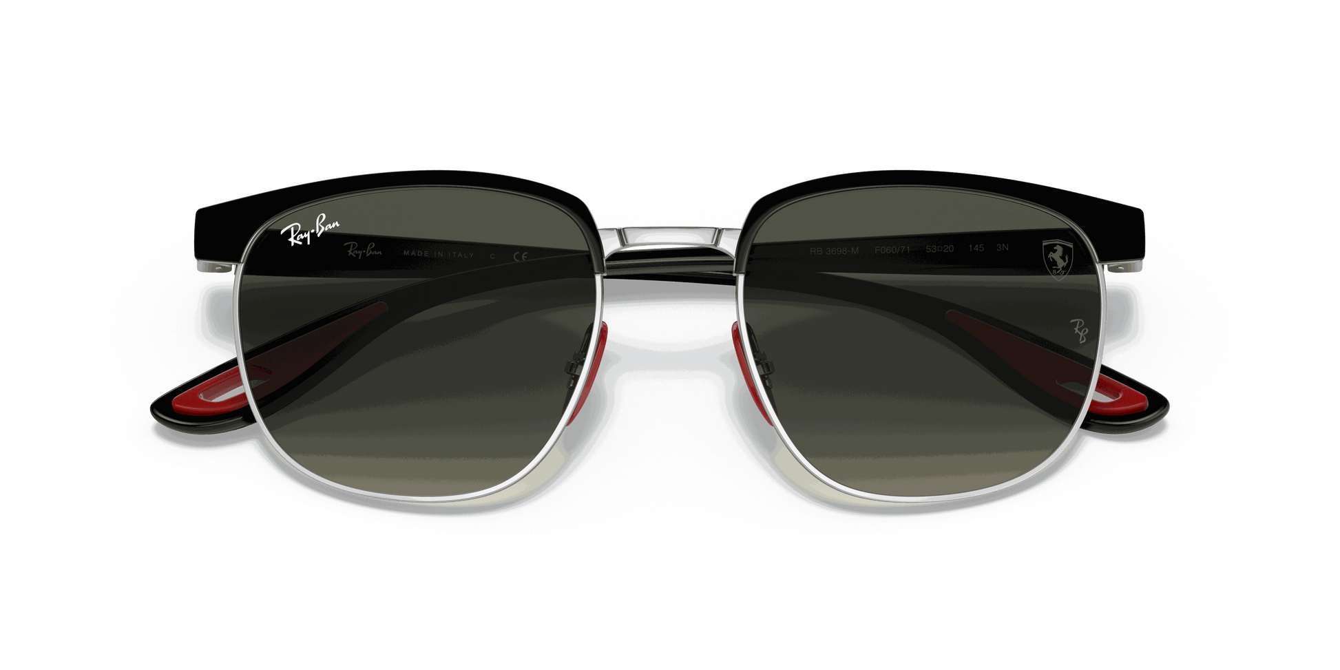 [Grey Gradient Lenses, Polished Black On Silver Frame]