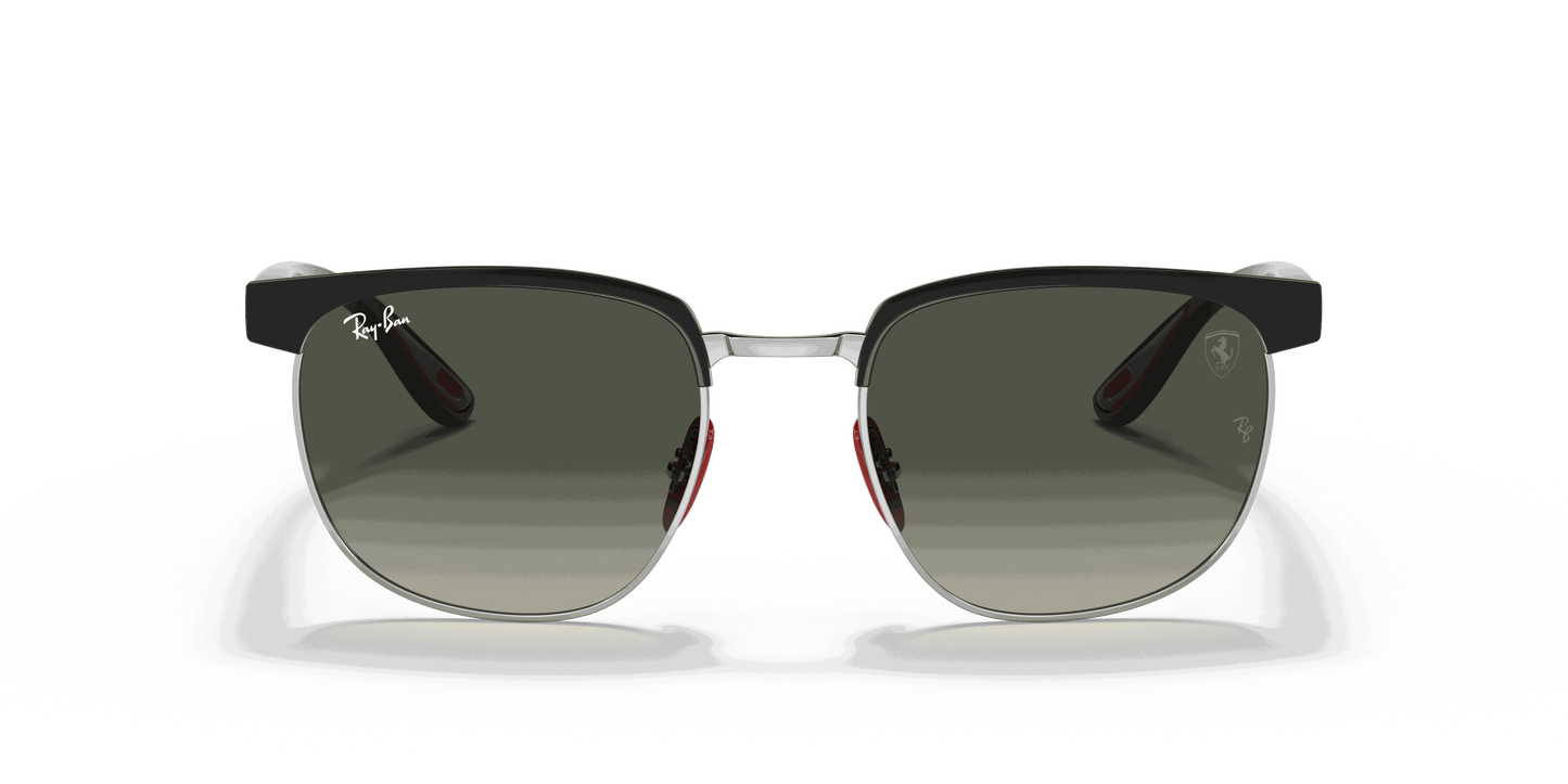 [Grey Gradient Lenses, Polished Black On Silver Frame]